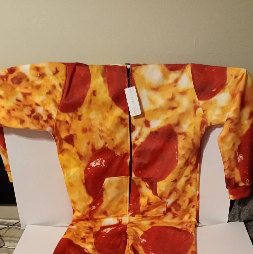 Silver Lilly XL Hooded Pizza Onesie